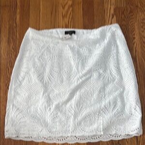 Talbots White Lace Mini Skirt